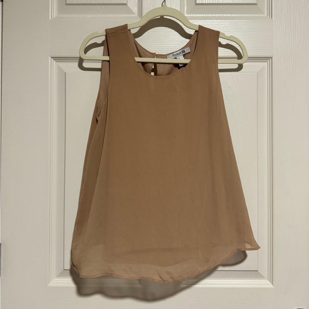 Beige Forever 21 Tank Top